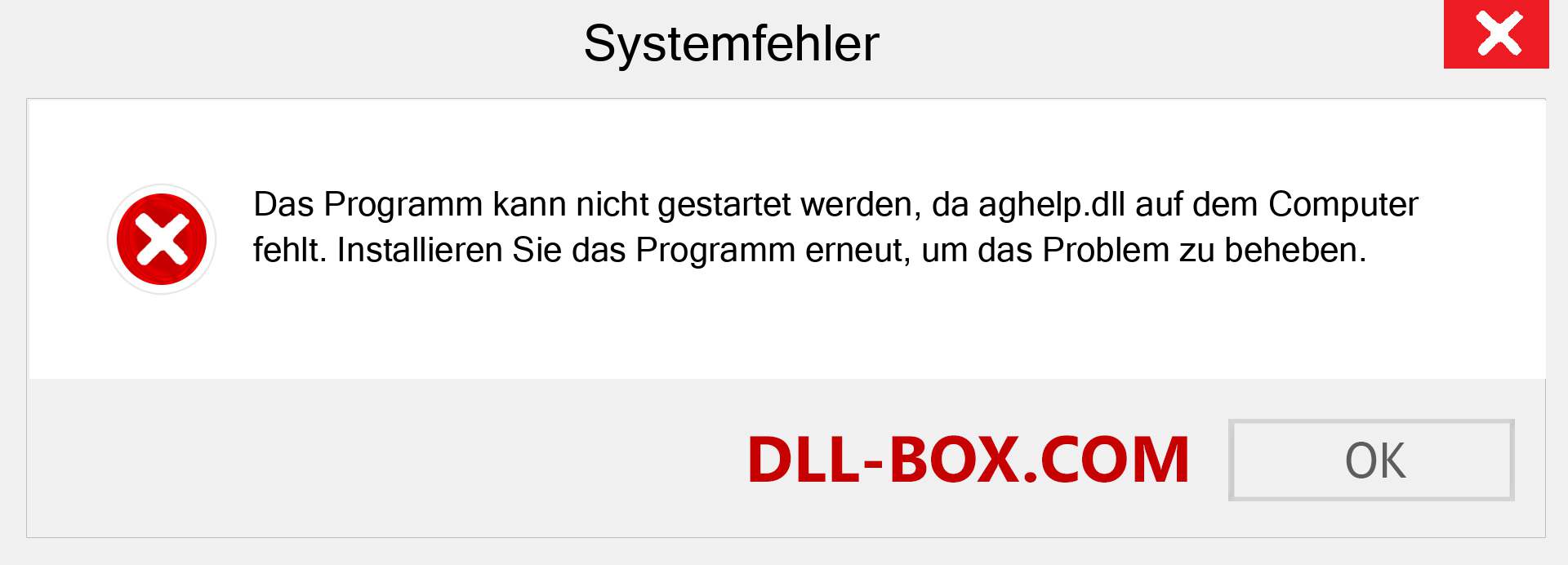 aghelp.dll-Datei fehlt?. Download für Windows 7, 8, 10 - Fix aghelp dll Missing Error unter Windows, Fotos, Bildern